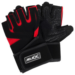 JELEX Power Premium Polstrovan trningov rukavice ierno-erven XL