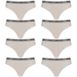 MONT EMILIAN "Colmar" Women Thong 8-pack light grey