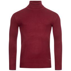 MONT EMILIAN MONT EMILIAN "Le Mans" Men Turtleneck Jumper wine red