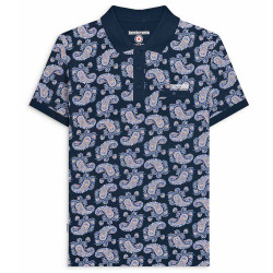 Lambretta Lambretta Paisley Herren Polo Shirt SS1227-NAVY