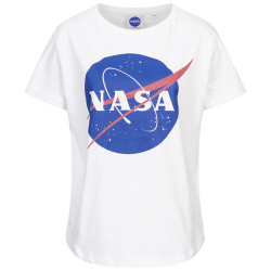 NASA Perfektn Dmske Triko Krtky Rukv Biela
