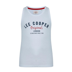 Lee Cooper Triko Bez Rukvov Logo Cooper Biele