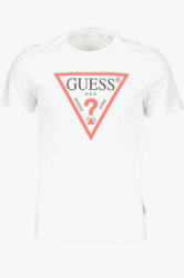 GUESS JEANS Perfektn Pnske Triko Krtky Rukv Biela