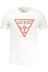 GUESS JEANS Perfektn Pnske Triko Krtky Rukv Biela