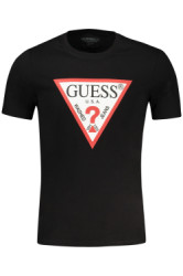 GUESS JEANS Perfektn Pnske Triko Krtky Rukv ierna