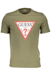 GUESS JEANS Perfektn Pnske Triko Krtky Rukv Zelen