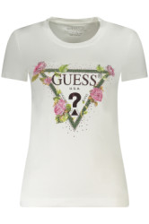 GUESS JEANS Perfektn Dmske Triko Krtky Rukv Biela