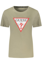 GUESS JEANS Perfektn Dmske Triko Krtky Rukv zelen