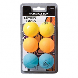 Dunlop Loptiky na stoln tenis Nitro Glow Mix Farieb 6ks