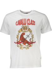 CAVALLI CLASS Perfektn Pnske Triko Krtky Rukv Biela