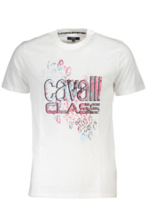 CAVALLI CLASS Perfektn Pnske Triko Krtky Rukv Biela