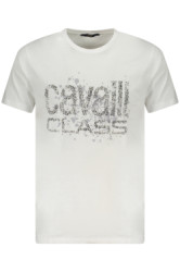 CAVALLI CLASS Perfektn Pnske Triko Krtky Rukv Biela