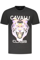 CAVALLI CLASS Perfektné Pánske Tričko Krátky Rukáv Čierna