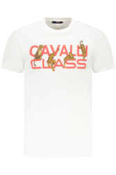 CAVALLI CLASS Perfektné Pánske Tričko Krátky Rukáv Biela