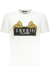 CAVALLI CLASS Perfektn Pnske Triko Krtky Rukv Biela