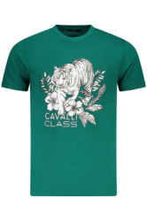 CAVALLI CLASS Perfektn Pnske Triko Krtky Rukv Zelen
