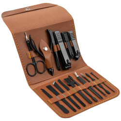 LEANDRO LIDO LEANDRO LIDO "Livorno" Manicure/Pedicure Set 17-piece brown