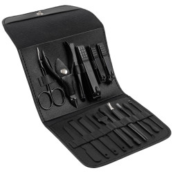 LEANDRO LIDO LEANDRO LIDO "Livorno" Manicure/Pedicure Set 17-piece black