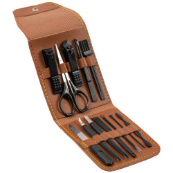 LEANDRO LIDO LEANDRO LIDO "Monza" Manicure Set 13-piece brown