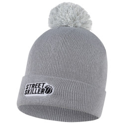 STREETSKILLER STREETSKILLER "MVP" Pom Pom Beanie Bobble Hat gray