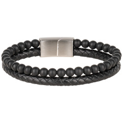 Lobstein & Shne "Arthur" Men Bracelet black/silver