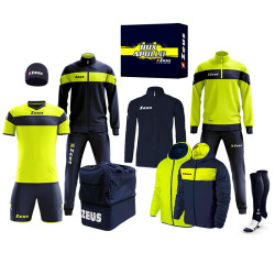 Zeus Apollo Football Kit Teamwear Box 12 kusov Navy neon yellow