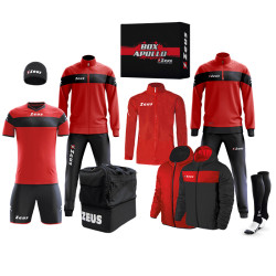 Zeus Apollo Football Kit Teamwear Box 12 kusov Black Red