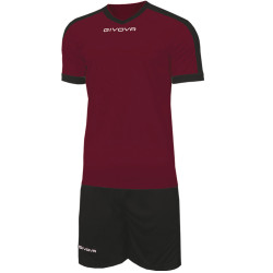 Givova Kit Revolution Futbalov dres so ortkami ierno-erven