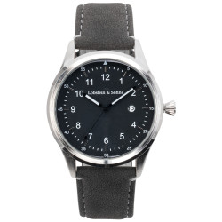 Lobstein & Shne  "Gustav" clock dark grey